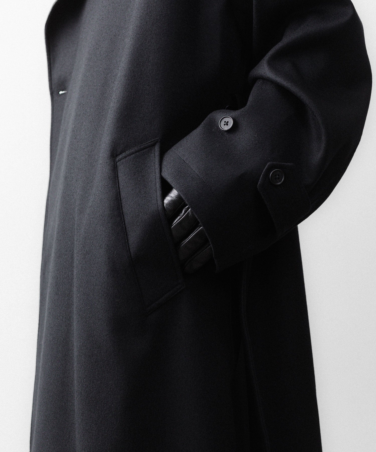 ssstein / シュタイン】WOOL MELTON OVERSIZED DOUBLE BREASTED COAT
