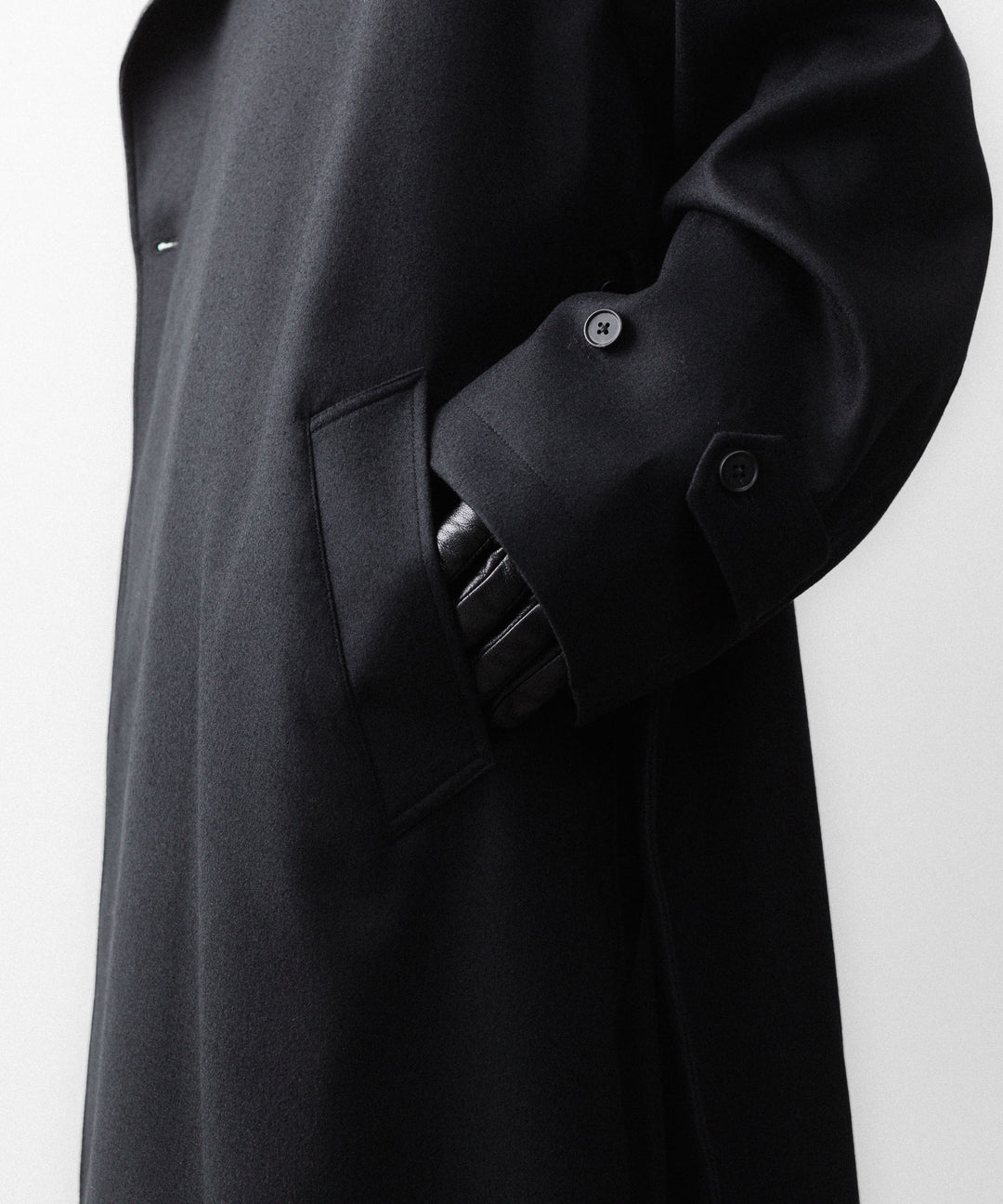 ssstein(シュタイン)のWOOL MELTON OVERSIZED DOUBLE BREASTED COAT - BLACKの公式通販サイトsession福岡セレクトショップ