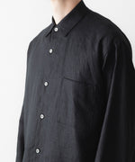 画像をギャラリービューアに読み込む, ssstein(シュタイン)の LIGHT LINEN OVERSIZED LS SHIRT - BLACKの公式通販サイトsession福岡セレクトショップ
