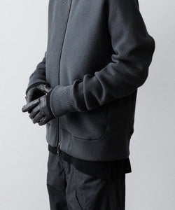 OPPOSE DUALITY / オポーズデュアリティ】ZIP UP RIB HOODIE - BLACK