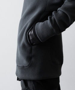 OPPOSE DUALITY / オポーズデュアリティ】ZIP UP RIB HOODIE - BLACK