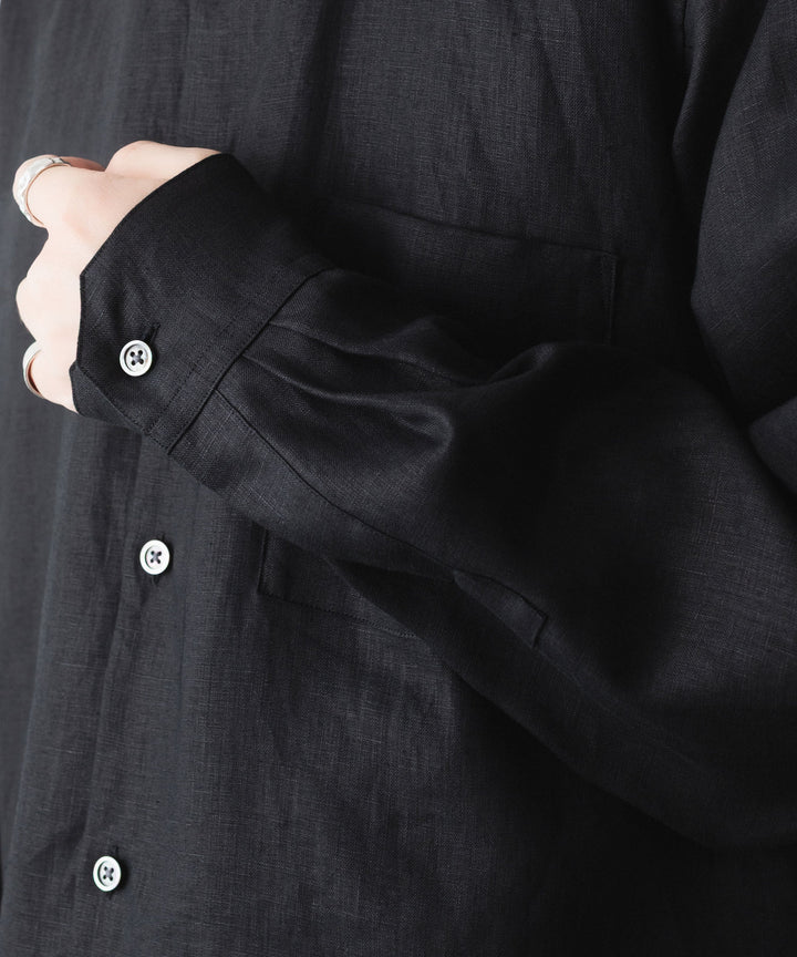 ssstein(シュタイン)の LIGHT LINEN OVERSIZED LS SHIRT - BLACKの公式通販サイトsession福岡セレクトショップ
