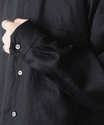 画像をギャラリービューアに読み込む, ssstein(シュタイン)の LIGHT LINEN OVERSIZED LS SHIRT - BLACKの公式通販サイトsession福岡セレクトショップ
