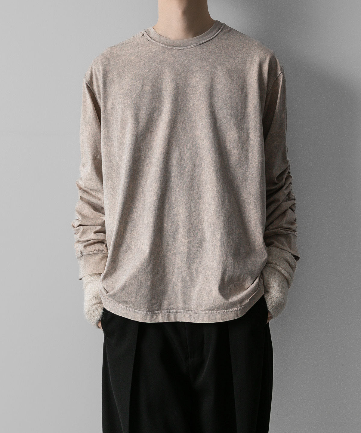 VEIN 】SUEDED CO JERSEY DISTRESSED VESSEL L/S TEE - X.GRAY | 公式通販サイト  session(セッション)