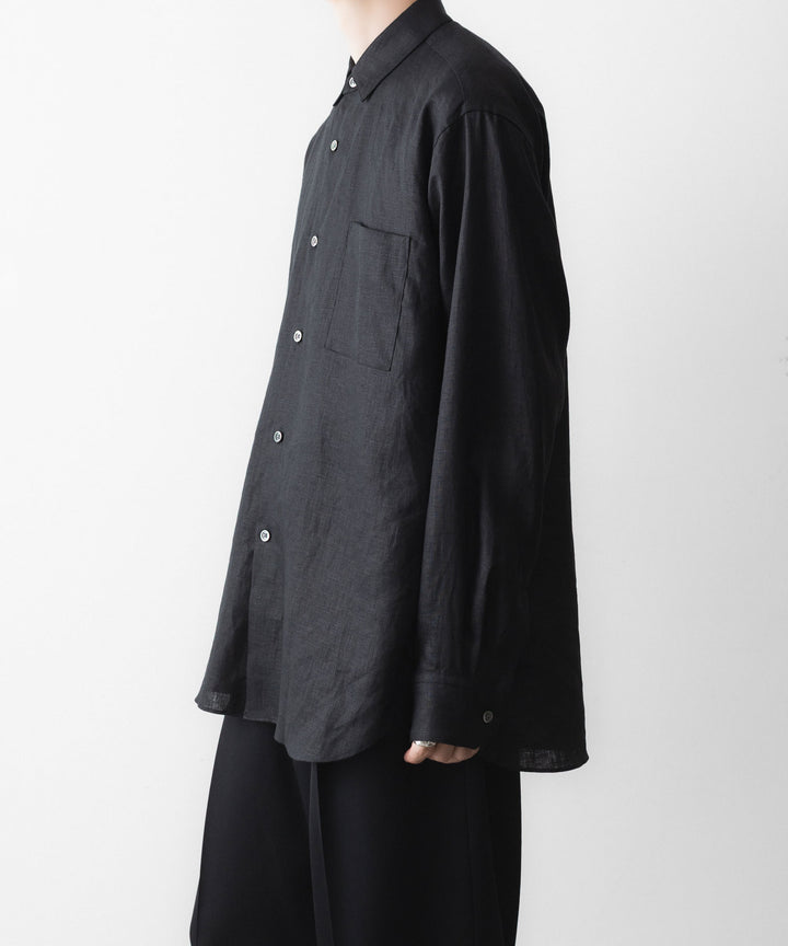 ssstein(シュタイン)の LIGHT LINEN OVERSIZED LS SHIRT - BLACKの公式通販サイトsession福岡セレクトショップ