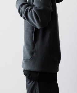 OPPOSE DUALITY / オポーズデュアリティ】ZIP UP RIB HOODIE - BLACK