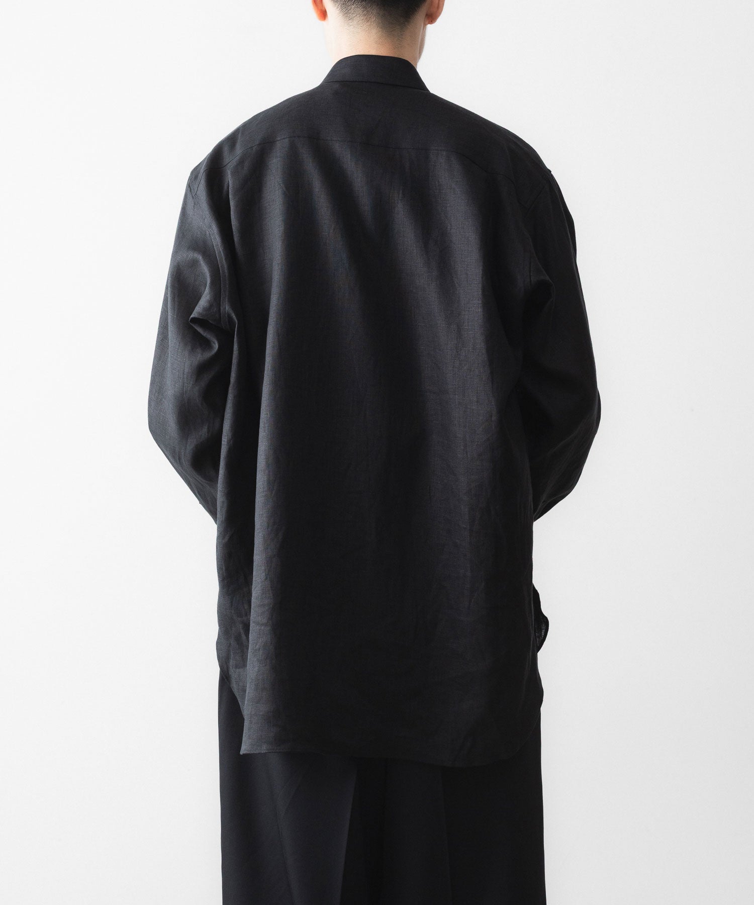 ssstein / シュタイン】LIGHT LINEN OVERSIZED LS SHIRT - BLACK
