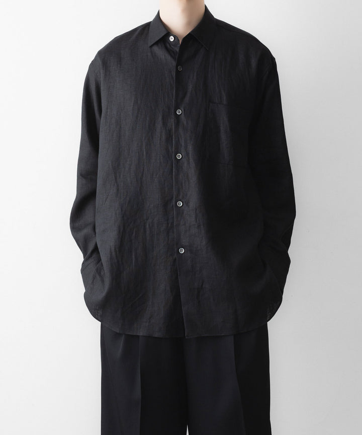 ssstein(シュタイン)の LIGHT LINEN OVERSIZED LS SHIRT - BLACKの公式通販サイトsession福岡セレクトショップ