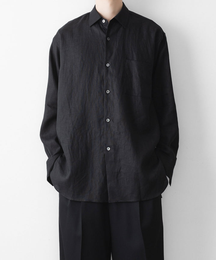 ssstein(シュタイン)の LIGHT LINEN OVERSIZED LS SHIRT - BLACKの公式通販サイトsession福岡セレクトショップ