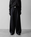 【ssstein】EXTRA WIDE TROUSERS  (2/72梳毛フラノ) - BLACK