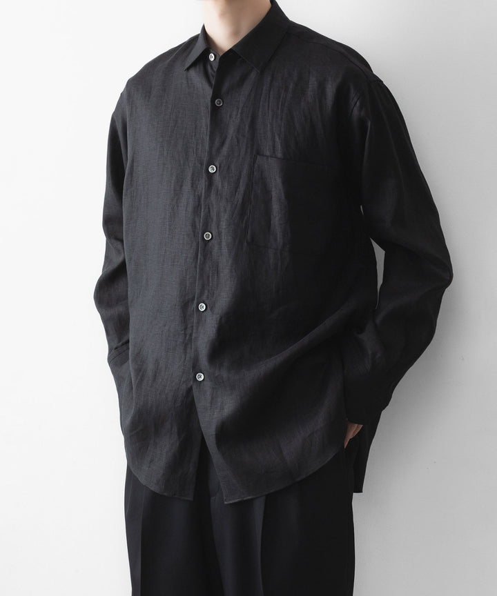 ssstein(シュタイン)の LIGHT LINEN OVERSIZED LS SHIRT - BLACKの公式通販サイトsession福岡セレクトショップ