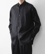 画像をギャラリービューアに読み込む, ssstein(シュタイン)の LIGHT LINEN OVERSIZED LS SHIRT - BLACKの公式通販サイトsession福岡セレクトショップ
