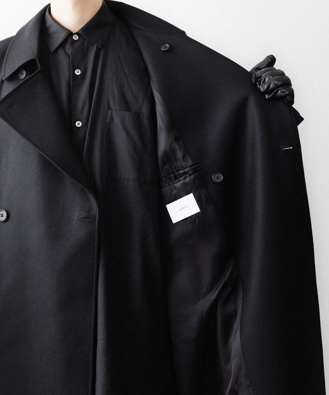 ssstein(シュタイン)のWOOL MELTON OVERSIZED DOUBLE BREASTED COAT - BLACKの公式通販サイトsession福岡セレクトショップ