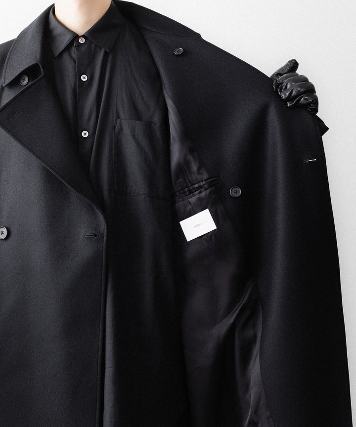 ssstein(シュタイン)のWOOL MELTON OVERSIZED DOUBLE BREASTED COAT - BLACKの公式通販サイトsession福岡セレクトショップ