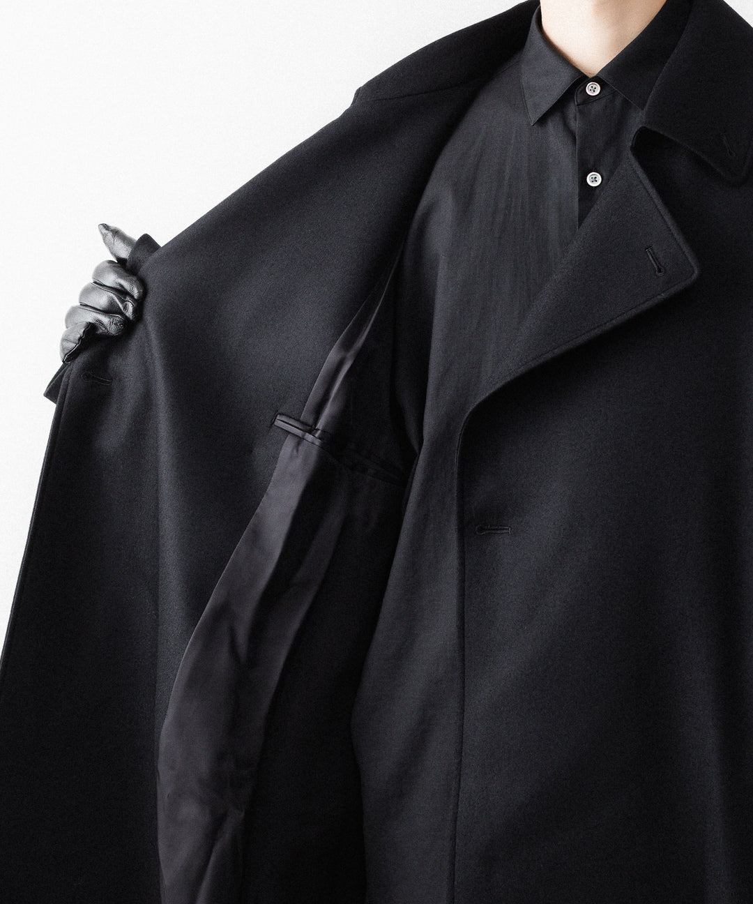 ssstein(シュタイン)のWOOL MELTON OVERSIZED DOUBLE BREASTED COAT - BLACKの公式通販サイトsession福岡セレクトショップ