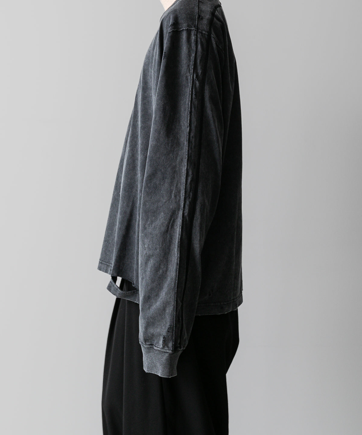 VEIN ヴェインのSUEDED CO JERSEY DISTRESSED VESSEL L/S TEE - X.BLACKの公式通販サイトsession福岡セレクトショップ