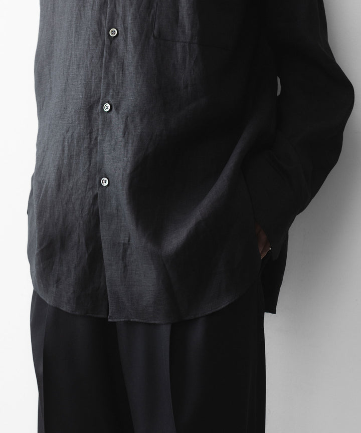 ssstein(シュタイン)の LIGHT LINEN OVERSIZED LS SHIRT - BLACKの公式通販サイトsession福岡セレクトショップ