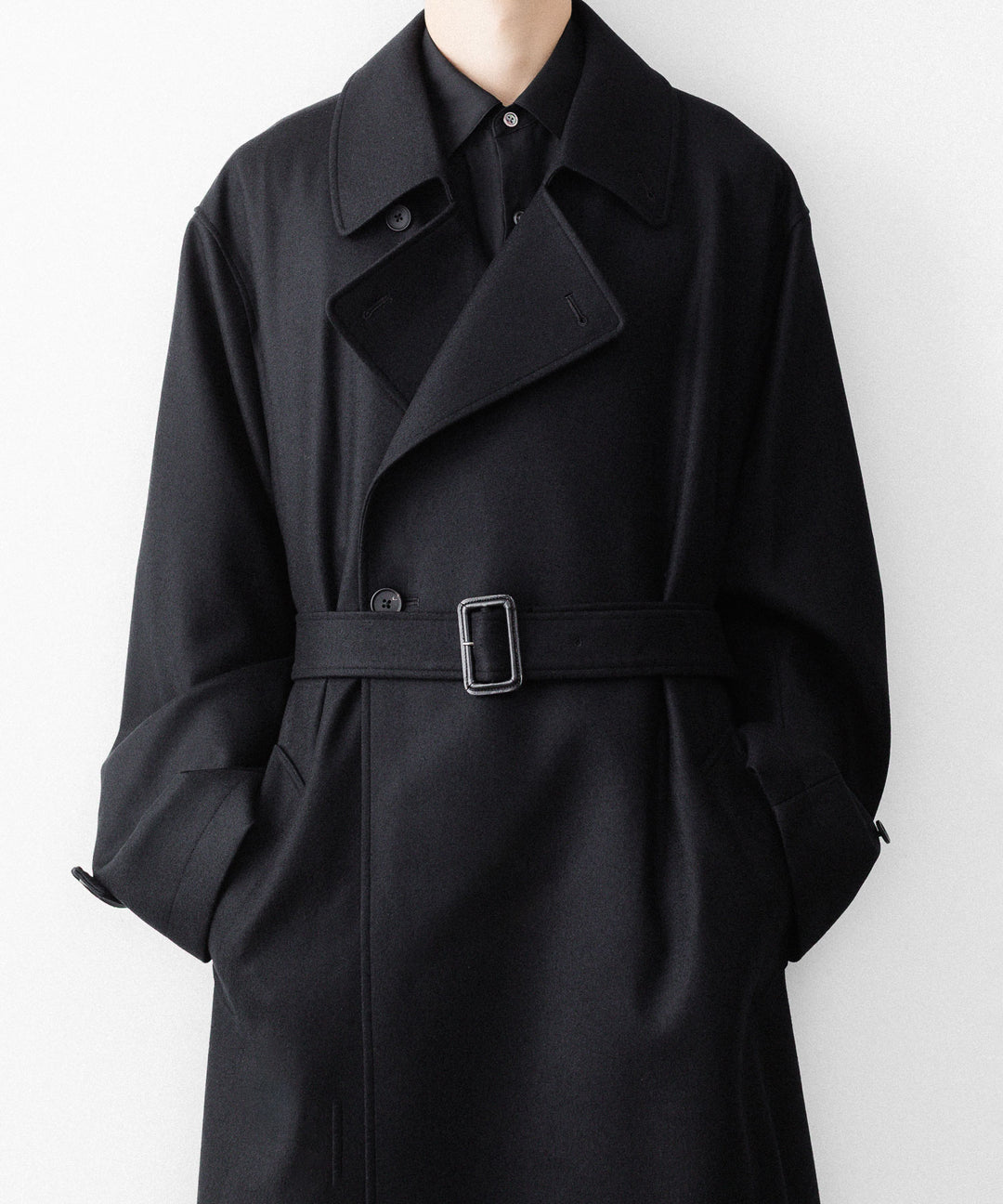 ssstein(シュタイン)のWOOL MELTON OVERSIZED DOUBLE BREASTED COAT - BLACKの公式通販サイトsession福岡セレクトショップ