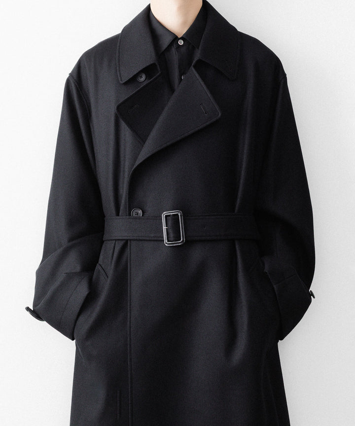 ssstein(シュタイン)のWOOL MELTON OVERSIZED DOUBLE BREASTED COAT - BLACKの公式通販サイトsession福岡セレクトショップ
