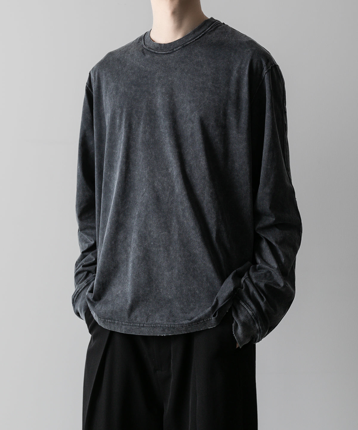 VEIN ヴェインのSUEDED CO JERSEY DISTRESSED VESSEL L/S TEE - X.BLACKの公式通販サイトsession福岡セレクトショップ