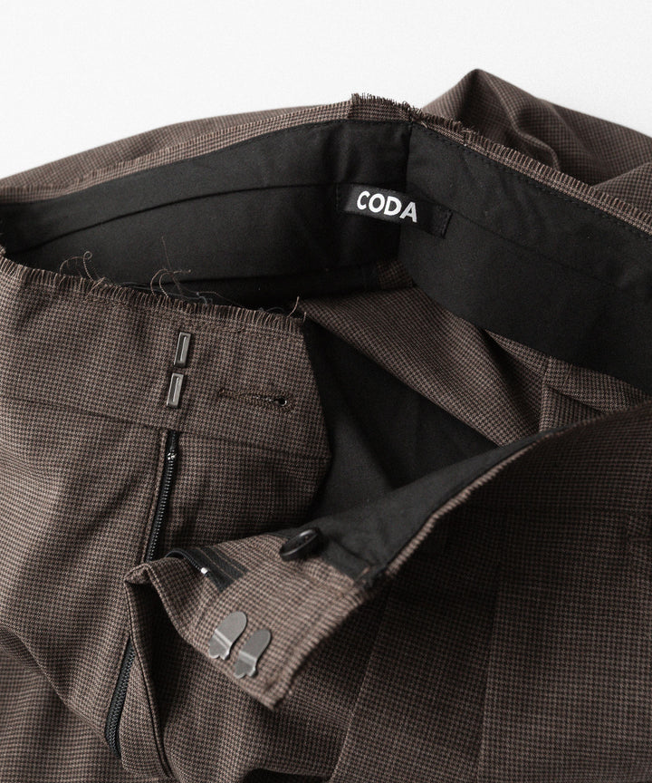 CODA -コーダのBROWN CHECKED WOOL INVERTED TUCKS SLACKのBROWN CHECKED公式通販サイトsession福岡セレクトショップ