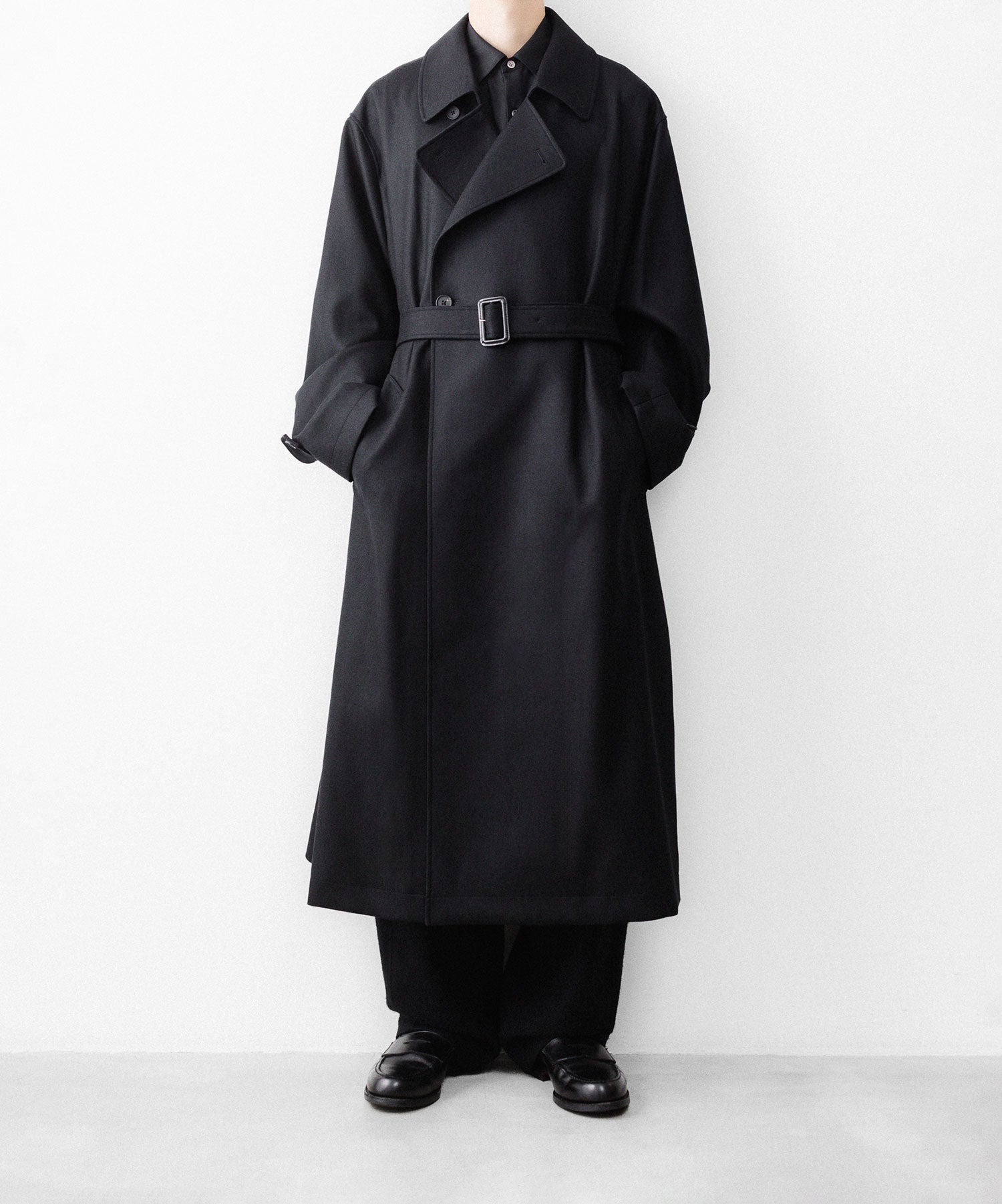 ssstein / シュタイン】WOOL MELTON OVERSIZED DOUBLE BREASTED COAT