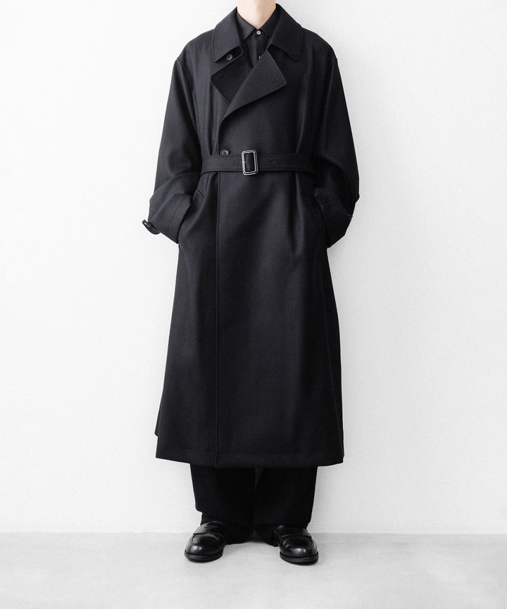 ssstein(シュタイン)のWOOL MELTON OVERSIZED DOUBLE BREASTED COAT - BLACKの公式通販サイトsession福岡セレクトショップ