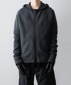 トップス OPPOSE DUALITY Zip up hoodie BLACK OPPOSE DUALITY / オポーズデュアリティ】ZIP UP RIB HOODIE - BLACK