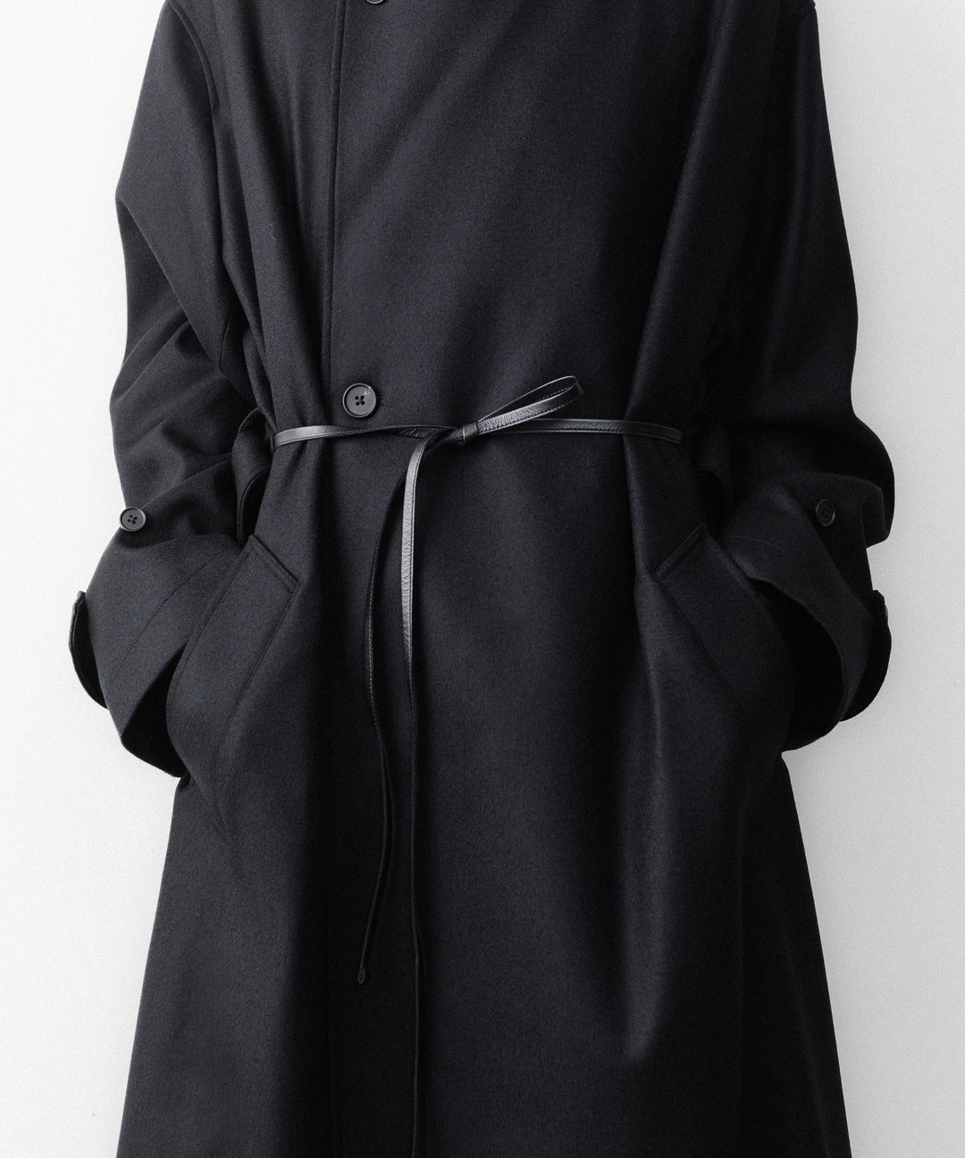 ssstein(シュタイン)のWOOL MELTON OVERSIZED DOUBLE BREASTED COAT - BLACKの公式通販サイトsession福岡セレクトショップ