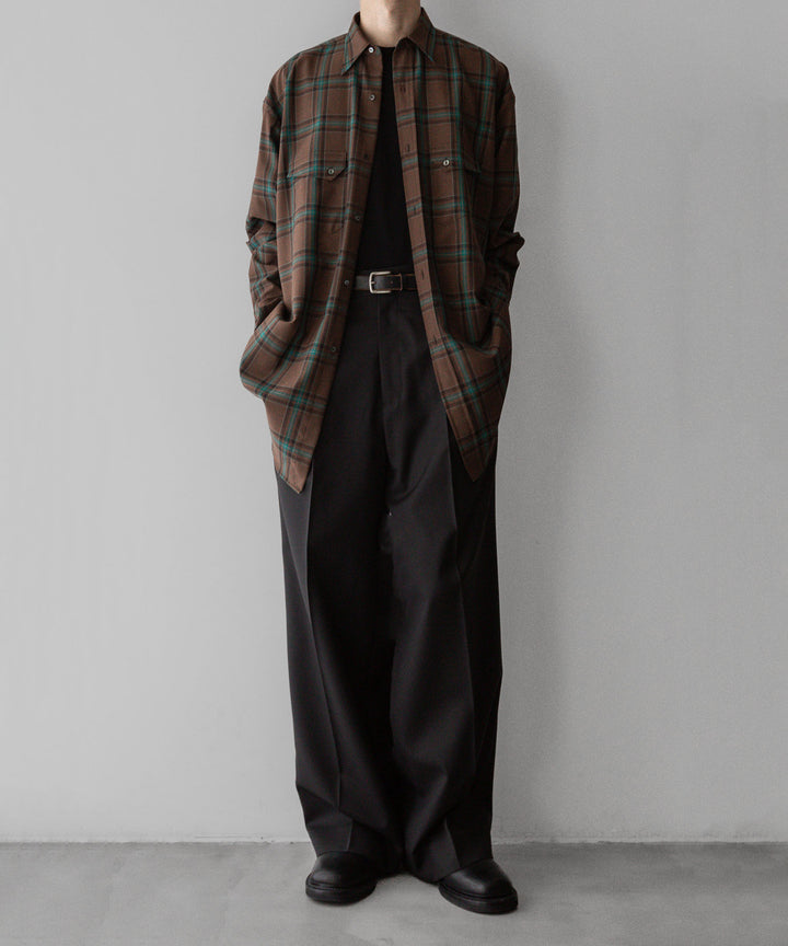 stein(シュタイン)の24SSコレクションLONG WIDE TROUSERS のDARK CHARCOAL 公式通販サイトsession福岡セレクトショップ