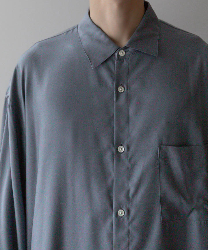 【stein】OVERSIZED CUPRO LS SHIRT - BLUE GREY シュタイン 23ss sessionセッション 福岡セレクトショップ 公式通販サイト