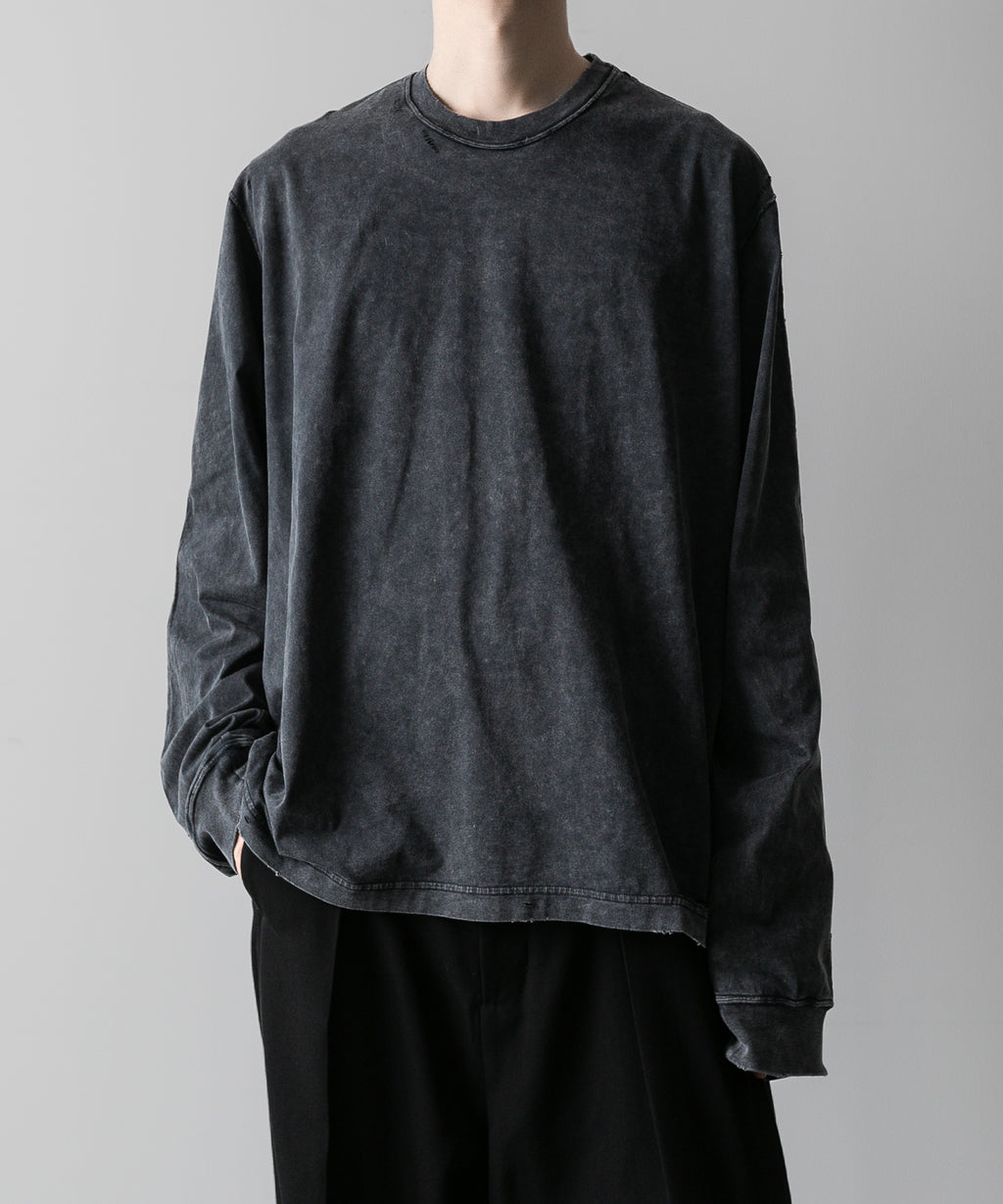 VEIN ヴェインのSUEDED CO JERSEY DISTRESSED VESSEL L/S TEE - X.BLACKの公式通販サイトsession福岡セレクトショップ