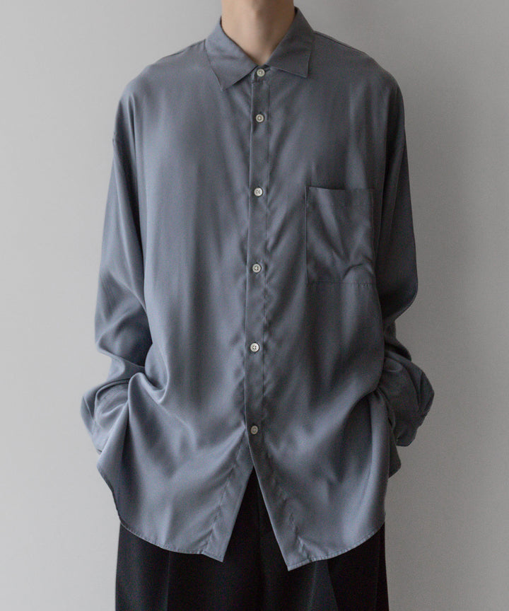 【stein】OVERSIZED CUPRO LS SHIRT - BLUE GREY シュタイン 23ss sessionセッション 福岡セレクトショップ 公式通販サイト