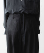 画像をギャラリービューアに読み込む, ssstein(シュタイン)のLIGHT LINEN WIDE EASY TROUSERS - BLACKの公式通販サイトsession福岡セレクトショップ
