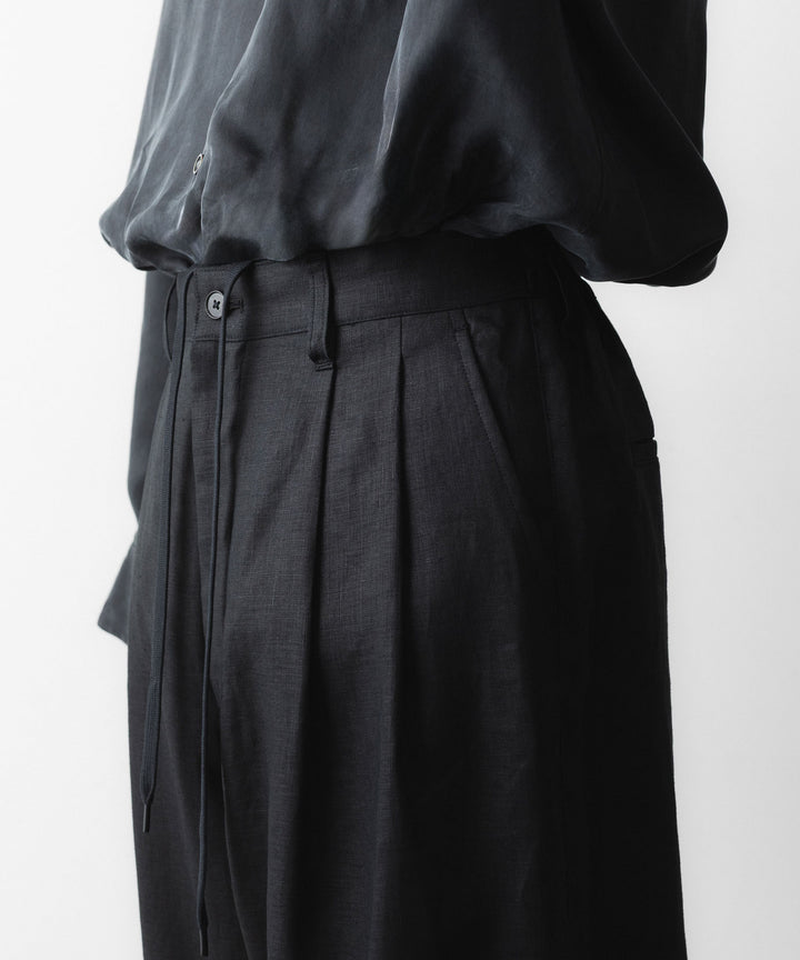 ssstein(シュタイン)のLIGHT LINEN WIDE EASY TROUSERS - BLACKの公式通販サイトsession福岡セレクトショップ
