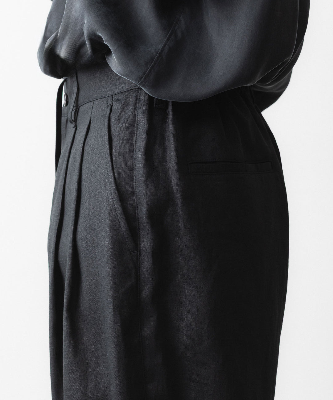 ssstein(シュタイン)のLIGHT LINEN WIDE EASY TROUSERS - BLACKの公式通販サイトsession福岡セレクトショップ