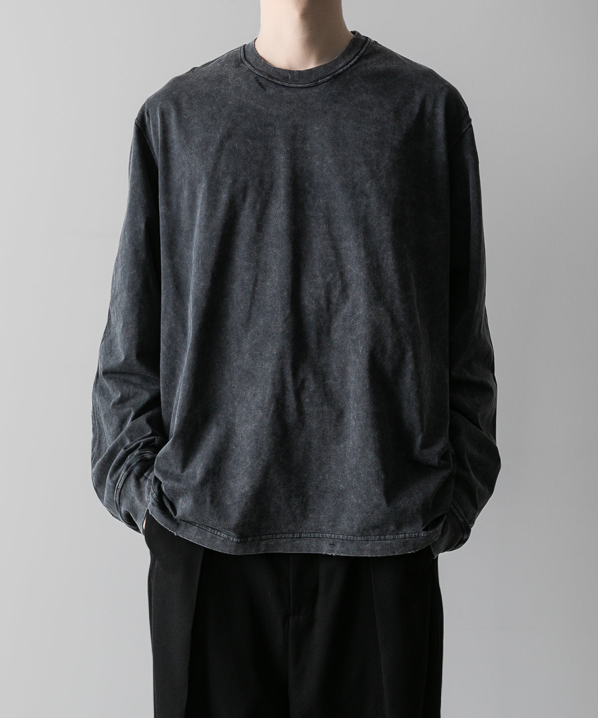 VEIN ヴェインのSUEDED CO JERSEY DISTRESSED VESSEL L/S TEE - X.BLACKの公式通販サイトsession福岡セレクトショップ