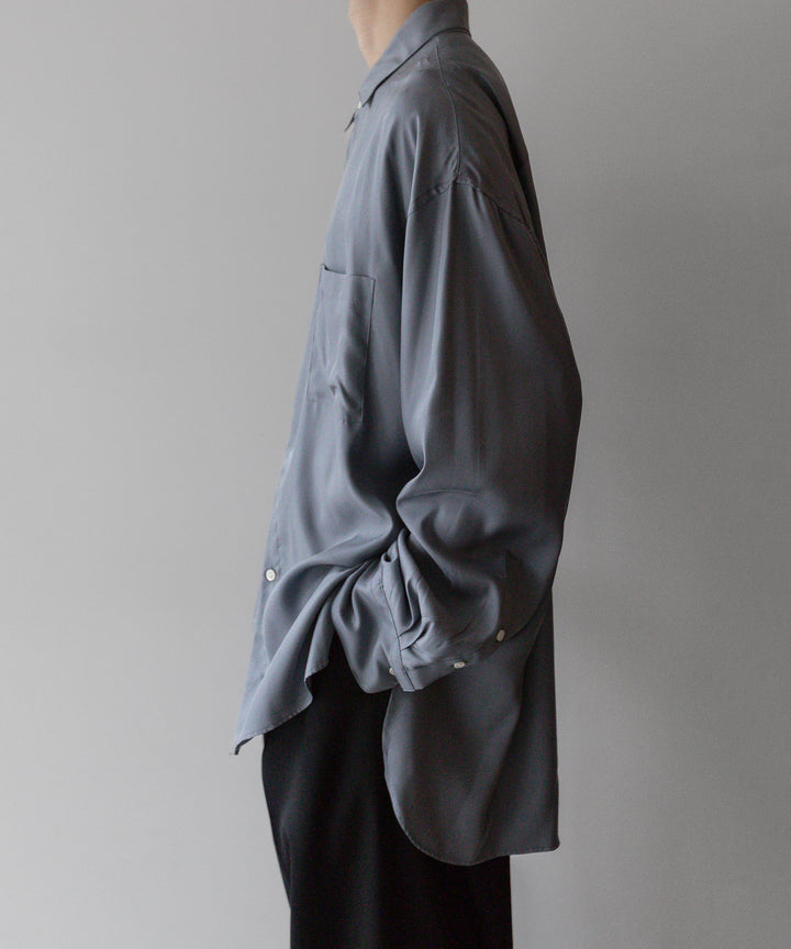 【stein】OVERSIZED CUPRO LS SHIRT - BLUE GREY シュタイン 23ss sessionセッション 福岡セレクトショップ 公式通販サイト