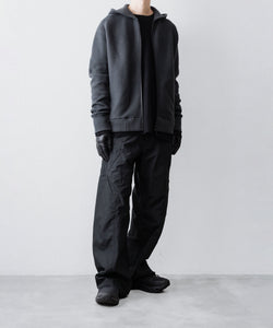 トップス OPPOSE DUALITY Zip up hoodie BLACK OPPOSE DUALITY / オポーズデュアリティ】ZIP UP RIB HOODIE - BLACK