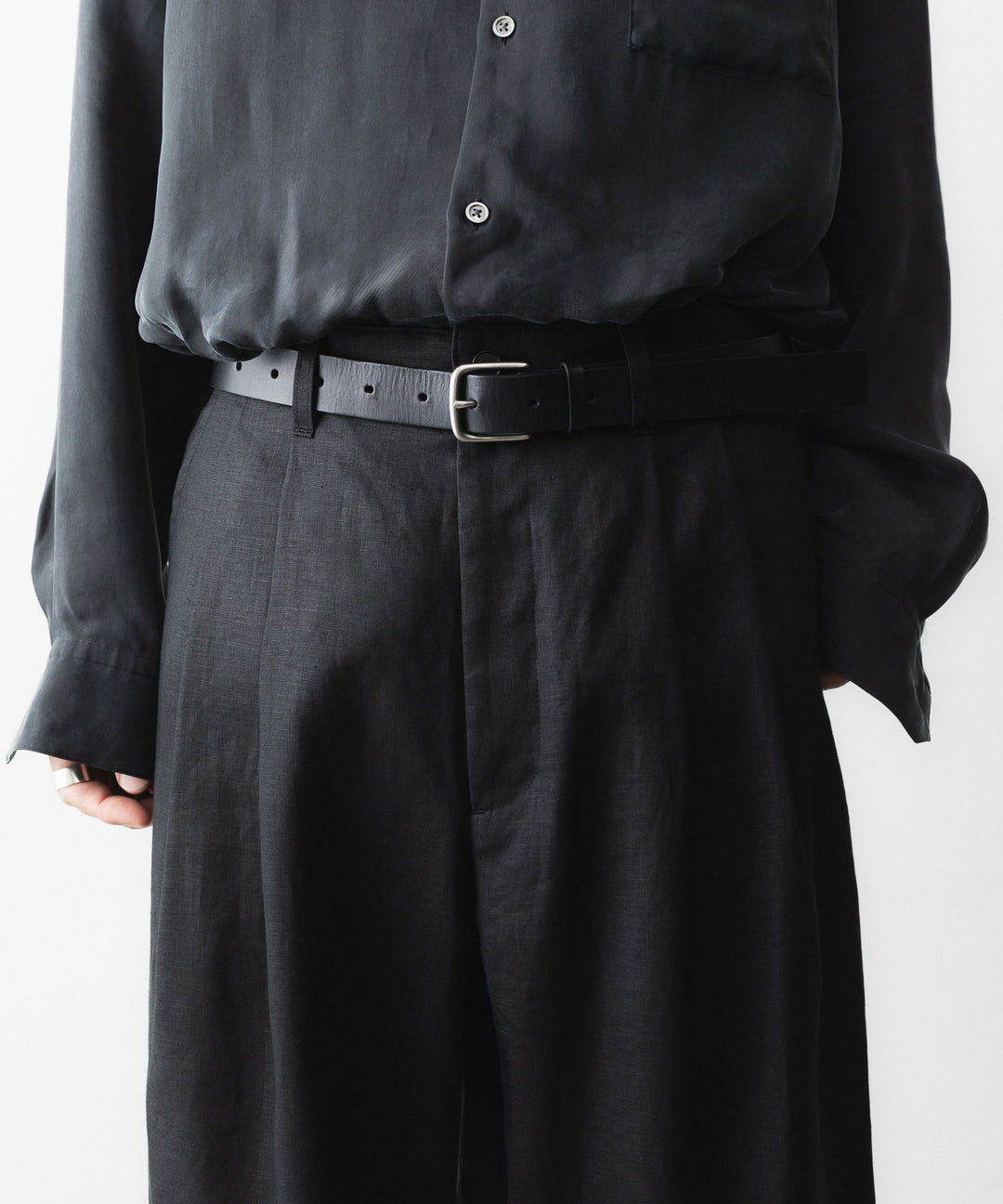 ssstein(シュタイン)のLIGHT LINEN WIDE EASY TROUSERS - BLACKの公式通販サイトsession福岡セレクトショップ