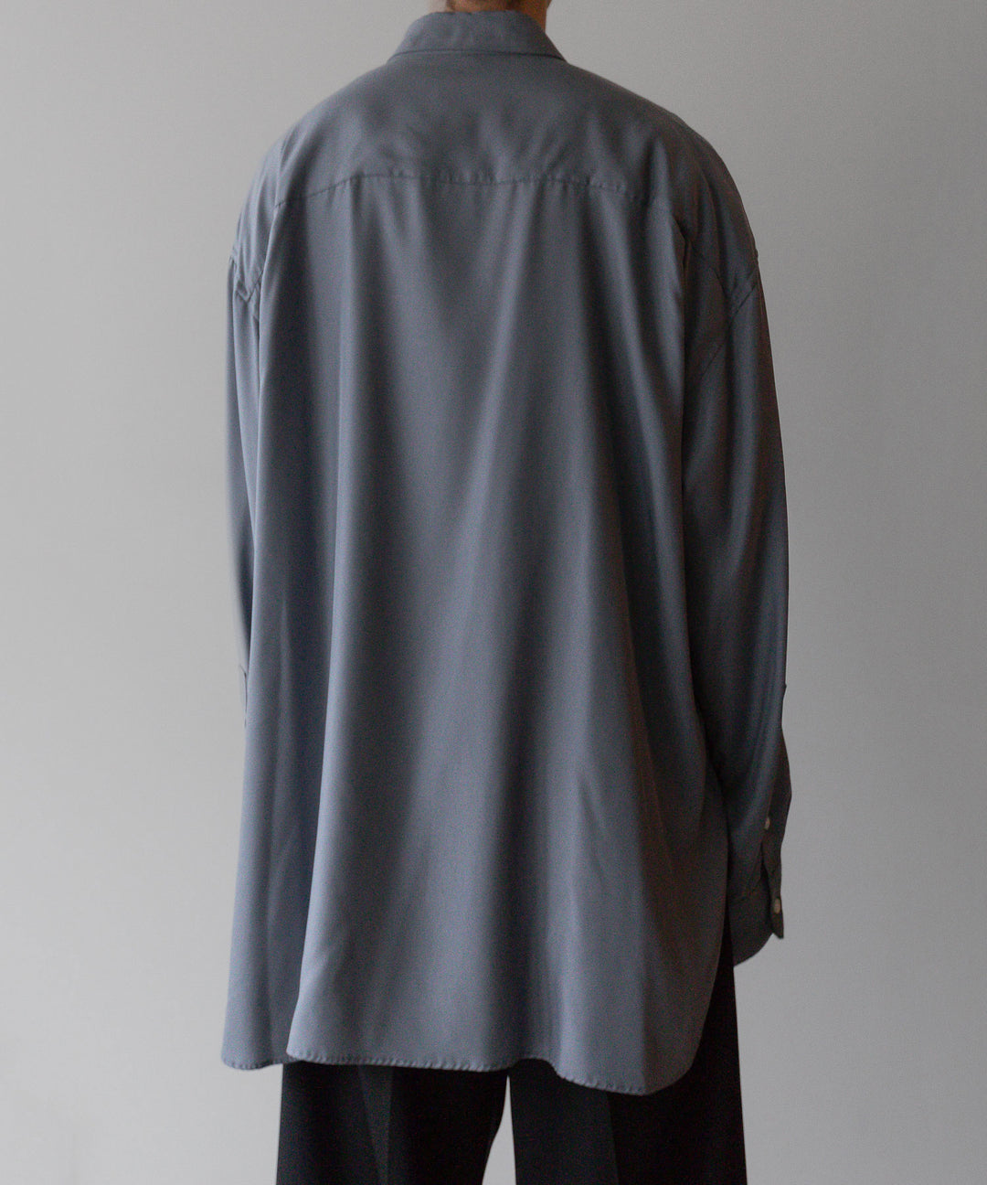 【stein】OVERSIZED CUPRO LS SHIRT - BLUE GREY シュタイン 23ss sessionセッション 福岡セレクトショップ 公式通販サイト