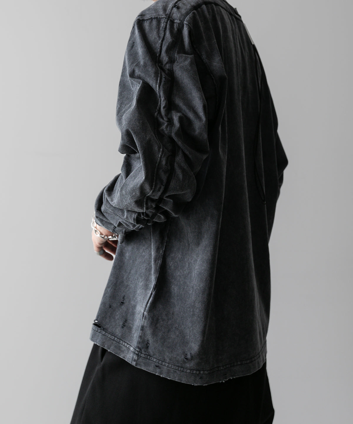 VEIN ヴェインのSUEDED CO JERSEY DISTRESSED VESSEL L/S TEE - X.BLACKの公式通販サイトsession福岡セレクトショップ