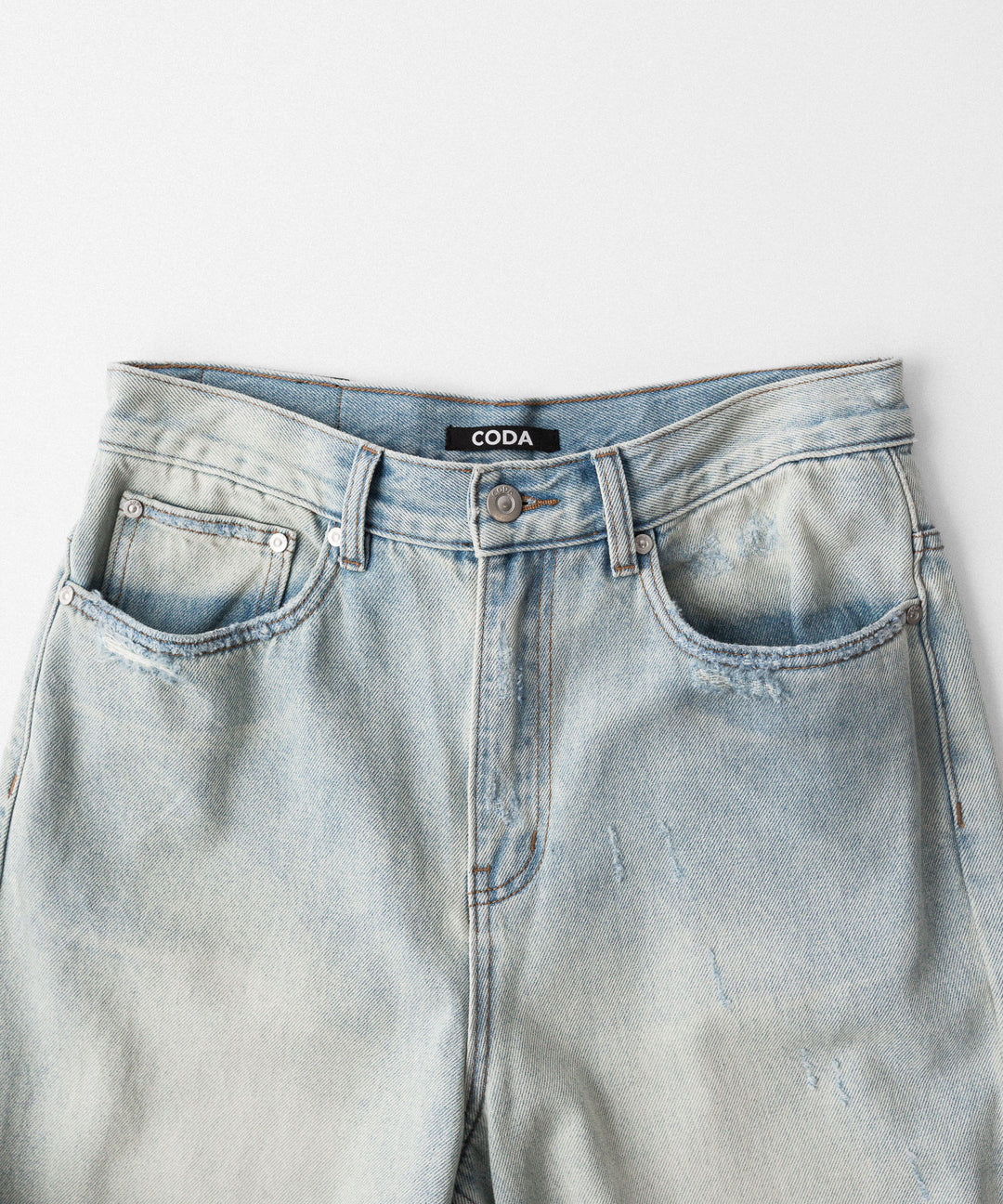 CODA -コーダのLIGHT INDIGO WASHED DISTRESSED BREAK CUT WIDE STRAIGHT JEANSのLIGHT INDIGO WASHED公式通販サイトsession福岡セレクトショップ