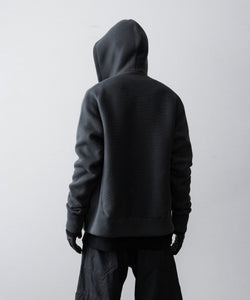 OPPOSE DUALITY / オポーズデュアリティ】ZIP UP RIB HOODIE - BLACK