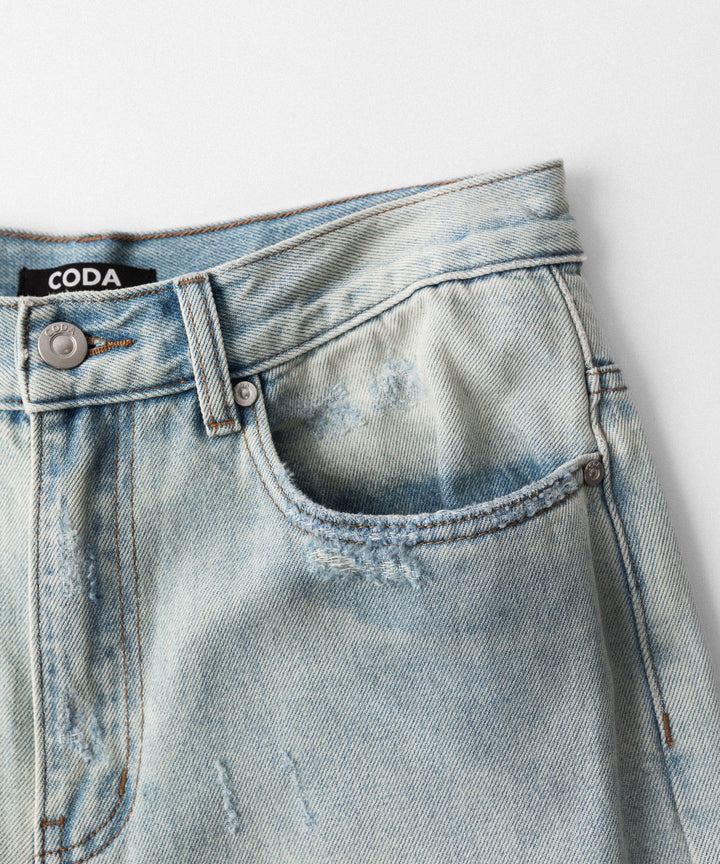 CODA -コーダのLIGHT INDIGO WASHED DISTRESSED BREAK CUT WIDE STRAIGHT JEANSのLIGHT INDIGO WASHED公式通販サイトsession福岡セレクトショップ