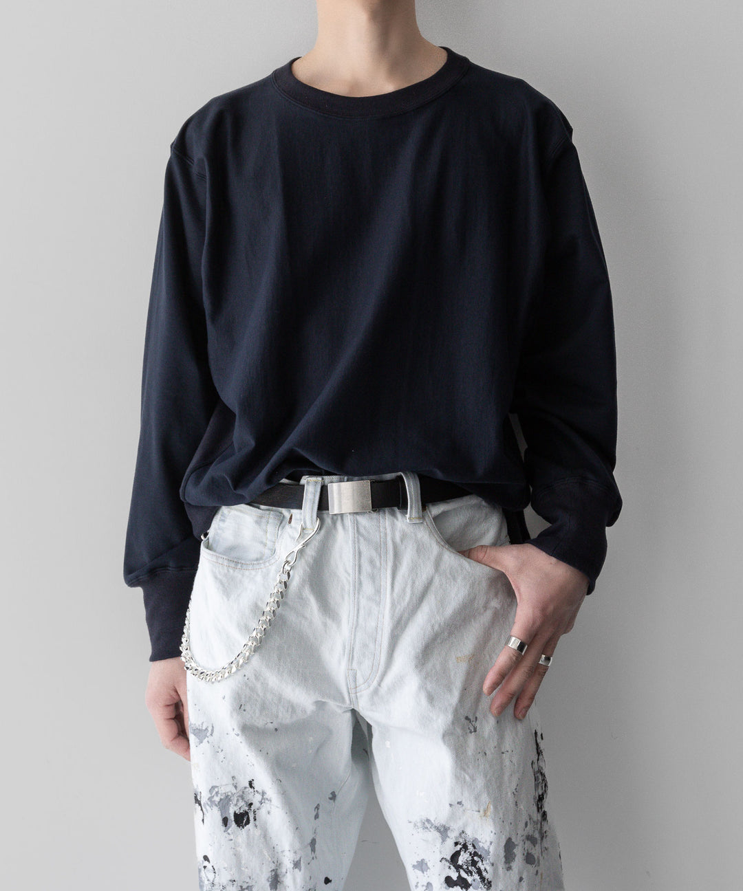 【INTÉRIM】インテリムのREVERSE WAVE L/S HIGH GAGE SWEAT SHIRT - D.NAVY公式通販サイトsession福岡セレクトショップ