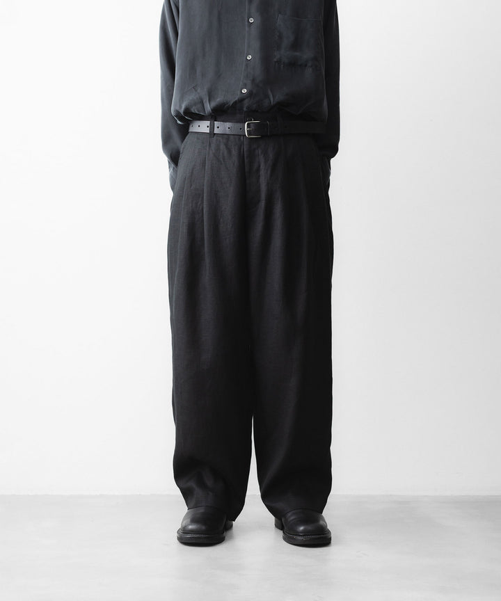 ssstein(シュタイン)のLIGHT LINEN WIDE EASY TROUSERS - BLACKの公式通販サイトsession福岡セレクトショップ