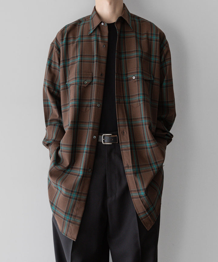 【INTÉRIM】インテリムの服 HYPER BIG WATER REPELLENT CHECK LONG HORN WESTERN SHIRT - COCOA CHECK 公式通販サイトsession福岡セレクトショップ