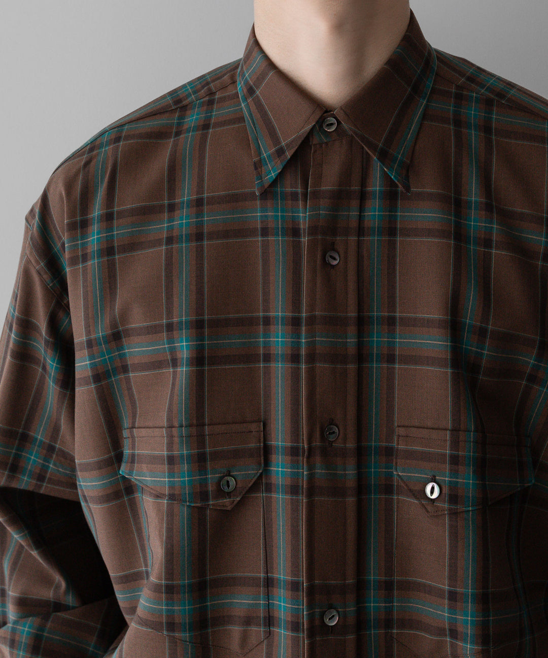 【INTÉRIM】インテリムの服 HYPER BIG WATER REPELLENT CHECK LONG HORN WESTERN SHIRT - COCOA CHECK 公式通販サイトsession福岡セレクトショップ