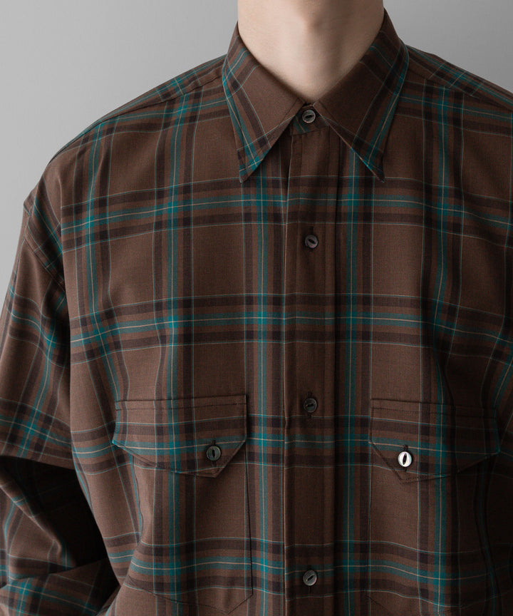 【INTÉRIM】インテリムの服 HYPER BIG WATER REPELLENT CHECK LONG HORN WESTERN SHIRT - COCOA CHECK 公式通販サイトsession福岡セレクトショップ